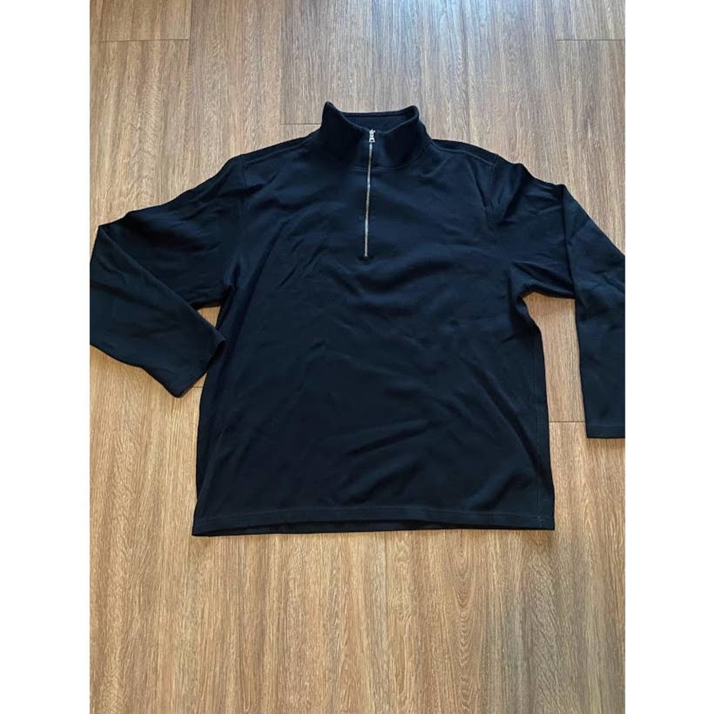 Banana Republic Sweater Men's Size XL 1/4 Zip Black Long Sleeve